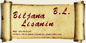 Biljana Lišanin vizit kartica